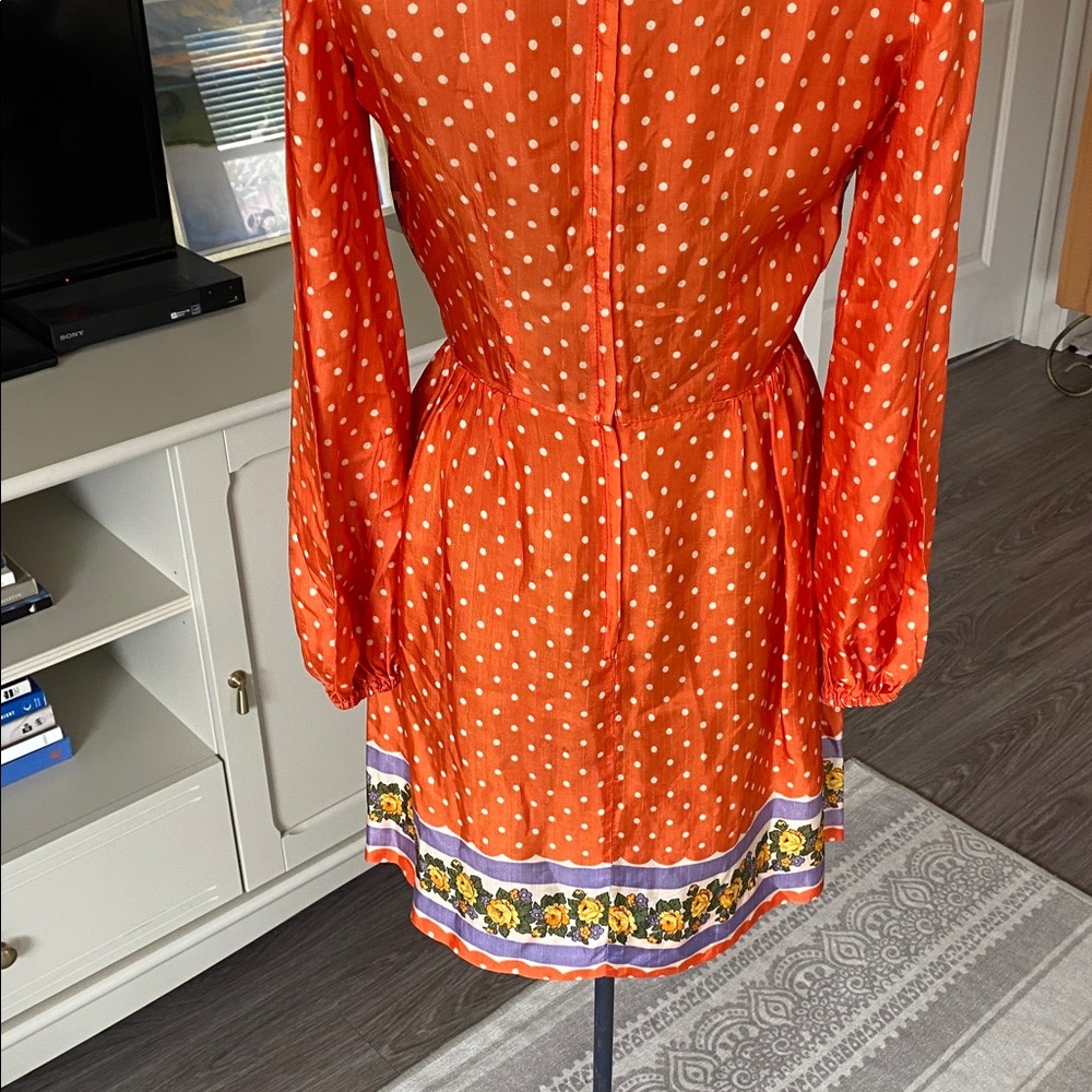 Vintage 1960s Orange Silk Mini Dress - Picture 14 of 15
